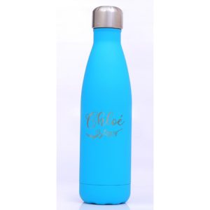 Jack funky nommé métal silicone boisson bouteille fiole bouteille thermos bleu