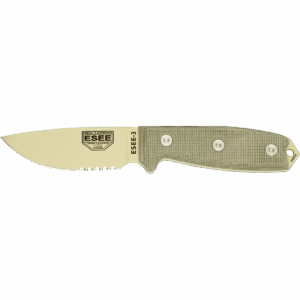 ESEE-3 - Désert - Lame Mixte - Pommeau modifié